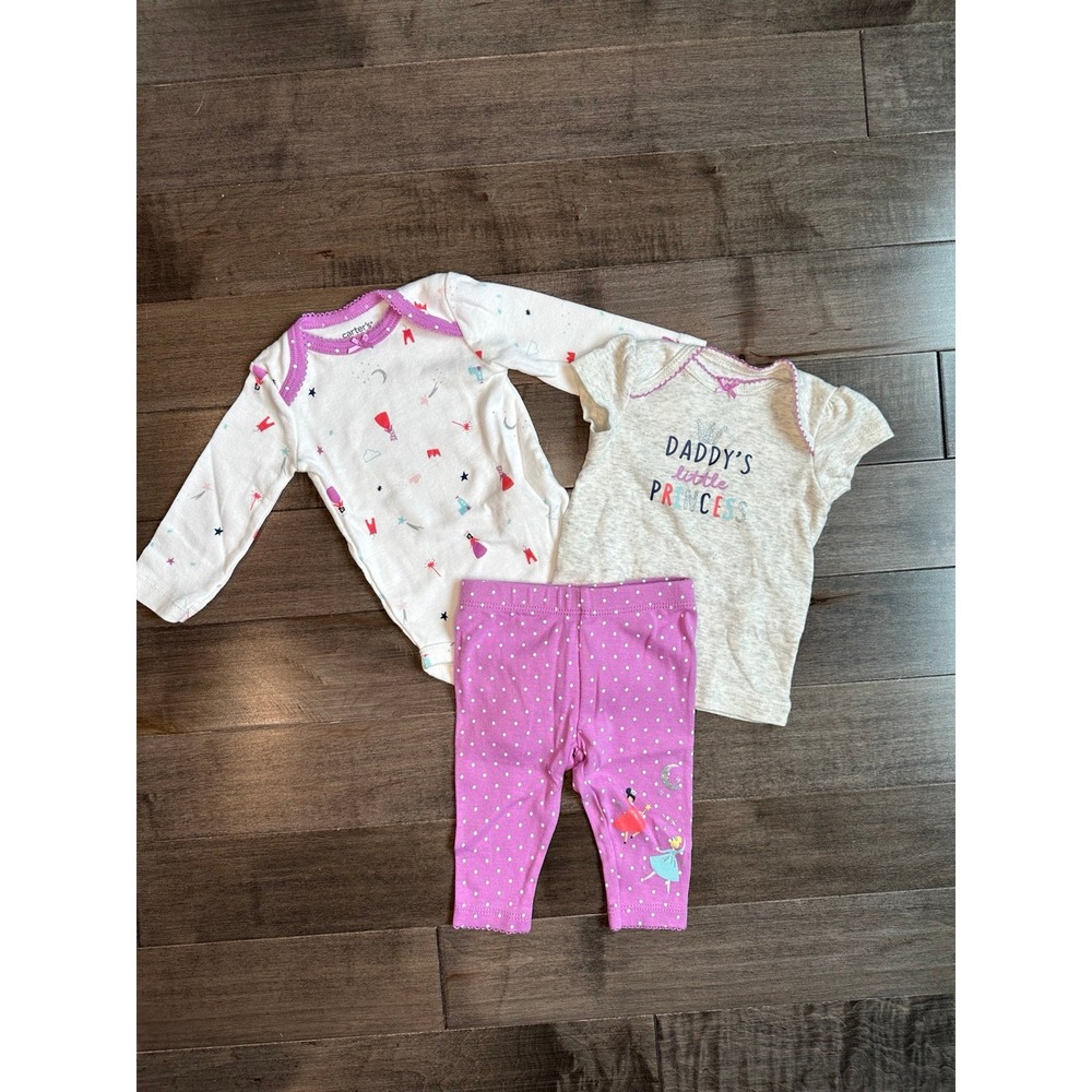 Carters Girls Daddys‎ Little Princess 3pcs Set Size 3 Months